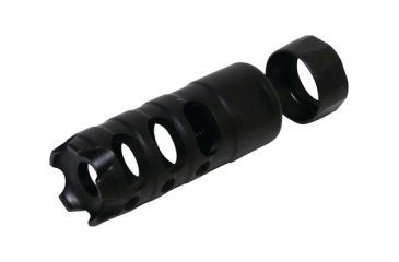 Image of POF USA Three Chamber Muzzle Brake And Locknut Kit .308 Caliber Black