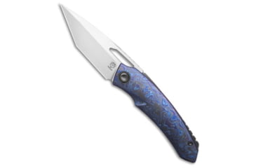 Image of Poikilo Blade Poikilo Blade Tero Liner Lock Knife F1 Full Dress ZircuTi 3.4" Hand Satin, Blue, Bohler M398, adult, BHQ-223887