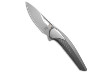 Image of Poikilo Blade Poikilo Blade VK Zame Flipper Knife Gray Titanium 3.5" Pearlescent Stonewash, Gray, M398, adult, BHQ-218739