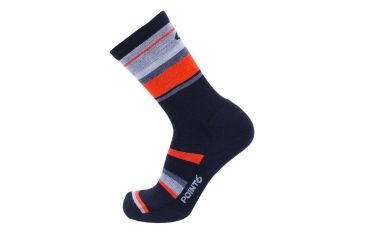 Image of Point 6 Active Band Light Crew Women's Sock, Black/Coral, Medium 2722-281-06