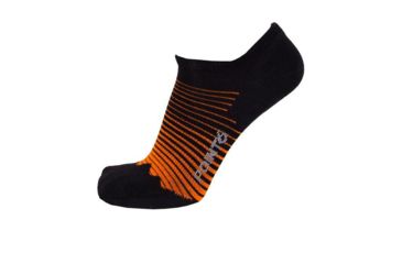 Image of Point 6 Active Peak Ultralight No Show Tab  Men's Socks, Black/Orange, X-Large 1776-290-08