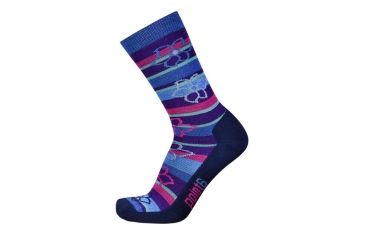 Image of Point 6 Bolivian Stripe Extra Light 3/4 Crew Women's Sock, Dark Navy, Small 2852-204-05