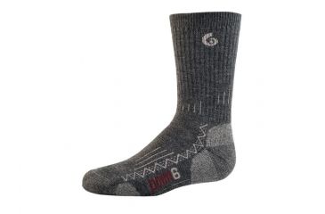 Image of Point 6 Hike Tech Medium Crew Kid's Socks, Gray, Medium 4530-200-03