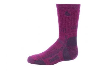 Image of Point 6 Hike Tech Medium Crew Kid's Socks, Lipstick, Medium 4530-605-03