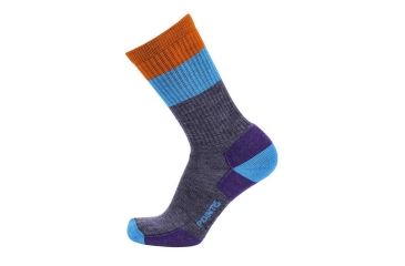 Image of Point 6 Hiking Blast Block Stripe Light Crew Men's Socks, Gray, Small 2561-200-05