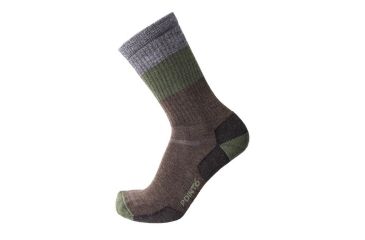 Image of Point 6 Hiking Blast Block Stripe Light Crew Men's Socks, Chestnut, Large 2561-203-07