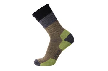 Image of Point 6 Hiking Blast Block Stripe Light Crew Men's Socks, Earth, Medium 2561-320-06