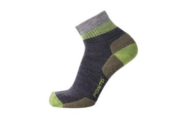 Image of Point 6 Hiking Block Stripe Light Mini Crew Men's Socks, Gray, Medium 2560-200-06