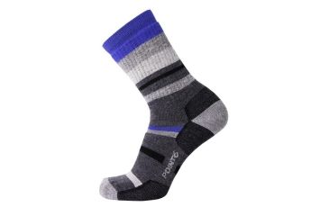 Image of Point 6 Hiking Mixed Stripe Medium Crew  Men's Socks, Gray, Large 2567-200-07