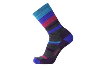 Image of Point 6 Hiking Mixed Stripe Medium Crew  Men's Socks, Imperial, Small 2567-215-05