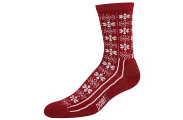 Image of Point 6 Lifestyle Snowflake Light 3/4 Crew - Women's-Red-Small