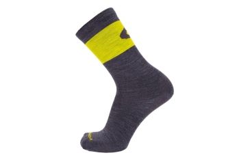 Image of Point 6 Pop Top Ultra Light Crew  Men's Socks, Gray/Citrus, Medium 1270-267-06