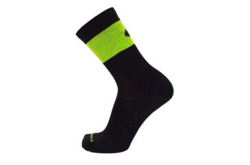 Image of Point 6 Pop Top Ultra Light Crew  Men's Socks, Black/Super Lime, Medium 1270-276-06