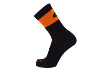 Image of Point 6 Pop Top Ultra Light Crew  Men's Socks, Black/Orange, Medium 1270-290-06