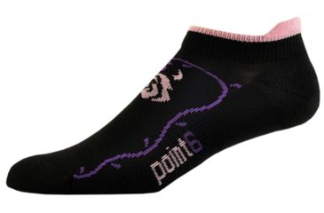 Image of Point 6 Rose Extra Light Micro Sock - Women's-Black/Pink-Medium