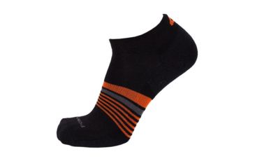 Image of Point 6 Running Wall Street Extra Light Mini Crew Men's Socks, Black/Orange, Medium 1179-290-06