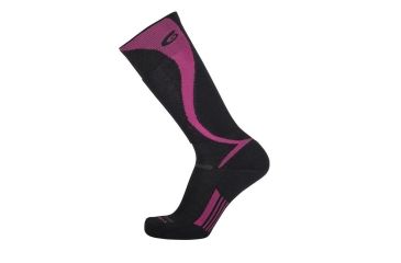 Image of Point 6 Ski/Carve Light OTC Women's Sock, Black/Lipstick, Medium 2424-306-06
