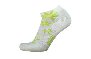 Image of Point 6 Wildflower Extra Light Mini Women's Sock, White/Super Lime, Small 2831-112-05