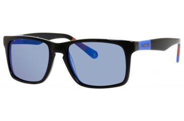Image of Polaroid X 8422/S Single Vision Prescription Sunglasses X8422S-0D51-JY-5718 - Frame Color Black Blue, Lens Diameter 57 mm