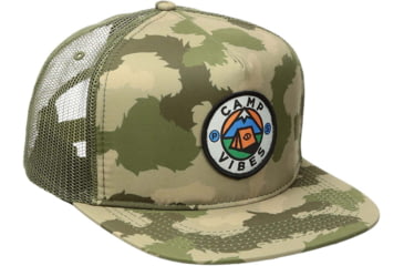 Image of Poler Camp Vibes Brand Trucker, Green Fury Gamo, One Size, 31740001-Green Fury Gamo-O/S