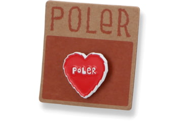 Image of Poler Furry Heart Enamel Pin, Zissou Red, One Size, 211ACU8403-Zissou Red-O/S