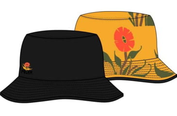 Image of Poler Reversible Vibes Brand Bucket Hat, Orchid Floral Gold, One Size, 222ACU7102-OFlGold-O/S