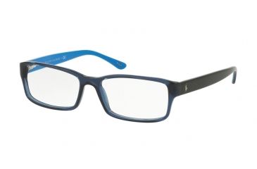 Image of Polo Eyeglass Frames PH2065 5563-56 - Shiny Trasparent Blue Frame