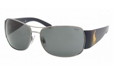 Image of Polo PH3042 Sunglasses with No-Line Progressive Rx Prescription Lenses, Select Frame Color / Lens Diameter Gunmetal Frame / 64 mm Prescription Lenses