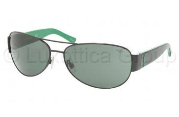 Image of Polo PH3049 Single Vision Sunglasses, Green Frame, Grey Green Lenses 900371-6415