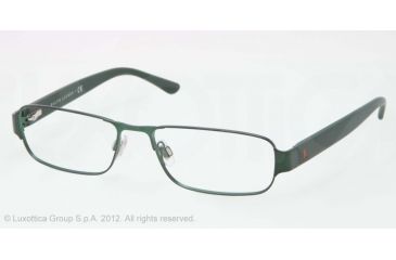 Image of Polo PH1133 Single Vision Prescription Eyeglasses 9242-52 - Matte Dark Green Frame, Demo Lens Lenses
