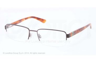 Image of Polo PH1143 Single Vision Prescription Eyeglasses 9265-55 - Semi Shiny Dark Brown Frame
