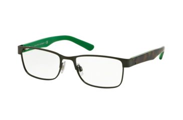 Image of Polo PH1157 Single Vision Prescription Eyeglasses 9005-53 - Semi Shiny Green Frame