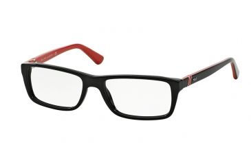 Image of Polo PH2104 Progressive Prescription Eyeglasses 5245-52 - Black Frame, Demo Lens Lenses