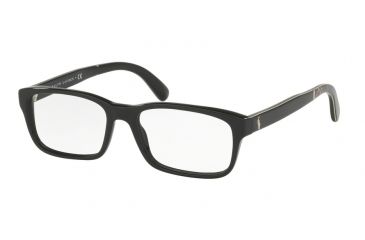 Image of Polo PH2163 Single Vision Prescription Eyeglasses 5001-52 - Shiny Black Frame