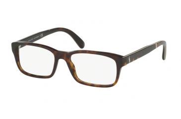 Image of Polo PH2163 Single Vision Prescription Eyeglasses 5003-54 - Shiny Dark Havana Frame