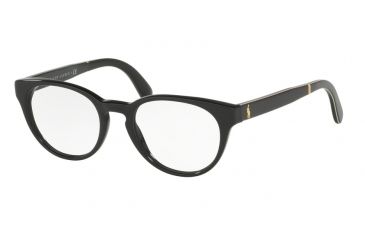 Image of Polo PH2164 Single Vision Prescription Eyeglasses 5001-47 - Shiny Black Frame