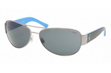 Image of Polo PH3049 Sunglasses, Gunmetal-Blue Frame, Gray Lens #900287