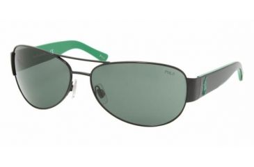 Image of Polo PH3049 Sunglasses, Black-Green Frame, Gray Green Lens #900371