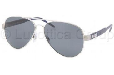 Image of Polo PH3056 Progressive Prescription Sunglasses PH3056-910487-6014 - Lens Diameter 60 mm, Frame Color Brushed Silver