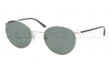 Image of Polo PH3057M Sunglasses 900171-5120 - Shiny Silver Frame, Green Lenses
