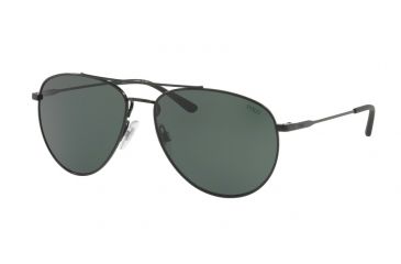Image of Polo PH3111 Sunglasses 926771-59 - Demishiny Black Frame, Green Lenses