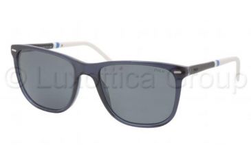Image of Polo PH4064 Single Vision Prescription Sunglasses PH4064-527687-5418 - Lens Diameter 54 mm, Frame Color Transparent Blue
