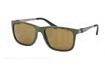Image of Polo PH4088 Sunglasses 521673-55 - Olive Green Frame, Brown Lenses