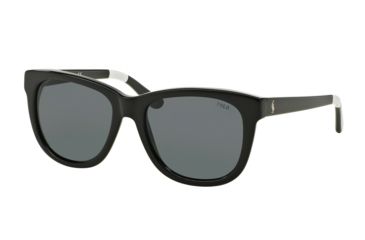 Image of Polo PH4105 Sunglasses 557287-54 - Shiny Black Frame, Grey Lenses