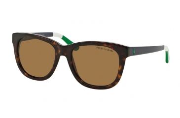 Image of Polo PH4105 Sunglasses 557783-54 - Shiny Dark Havana Frame, Polar Brown Gradient Lenses