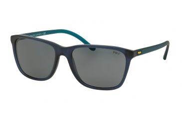 Image of Polo PH4108 Single Vision Prescription Sunglasses PH4108-527687-57 - Lens Diameter 57 mm, Frame Color Matte Cristal Blue