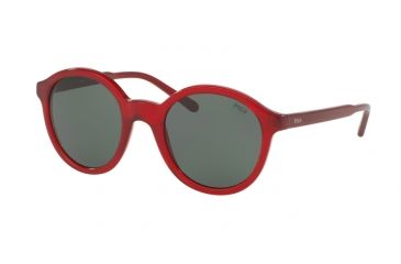 Image of Polo PH4112 Single Vision Prescription Sunglasses PH4112-545871-50 - Lens Diameter 50 mm, Frame Color Shiny Crystal Red