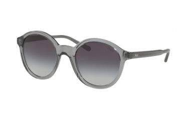 Image of Polo PH4112 Single Vision Prescription Sunglasses PH4112-56048G-50 - Lens Diameter 50 mm, Frame Color Shiny Crystal Grey