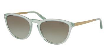 Image of Polo PH4118 Sunglasses 53348E-55 - Shiny Pale Green Frame, Green Gradient Lenses