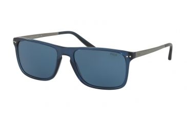 Image of Polo PH4119 Single Vision Prescription Sunglasses PH4119-546980-56 - Lens Diameter 56 mm, Frame Color Vintage Trasparent Blue